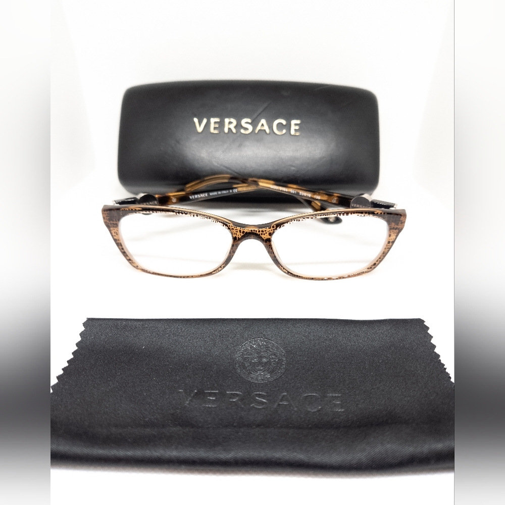 Authentic VERSACE MOD 3164 Medusa Frame RX Eyeglasses Frames w/Case & Lens Cloth